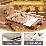 Woodworking Bench Vise - Hard Wood Vise for Workbench with 4 Bench Dogs and 2 Clips, Wood Bench Vises Kit Workbench Top Whittling Vise Woodworking Tools Work Benches for Garage Studios