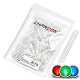 Chanzon 100 pcs 5mm RGB Multicolor Diffused LED Diode Lights Common Cathode(Frosted Round Tricolor) 4 pin Bright Lighting Bulb Lamps Electronics Components Indicator Light Emitting Diodes