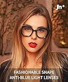 JM 3 Pack Oversized Cat Eye Reading Glasses for Women Funky Blue Light Flexible Cateye Readers +2.0