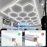 LED Hexagon Lights - Hexagon Garage Lights, 556W 66720 Lumen Cool White Light 6500K, Hexagon Ceiling Lighting for Garage Gym Barber Shop