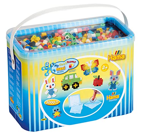 Hama Fuse Beads, Pegboards and Hama Bead-Tac in Bucket - Creative Craft Set, Arts & Crafts Toys for Ages 5+