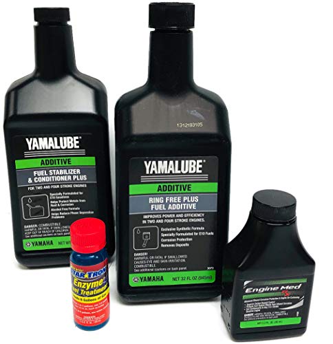 YAMAHA Yamalube Boat & Outboard Treatment Combo Kit - Ring Free Plus Additive 32oz, Fuel Stabilizer Plus 32oz, Engine Med RX, Star-Tron 1oz
