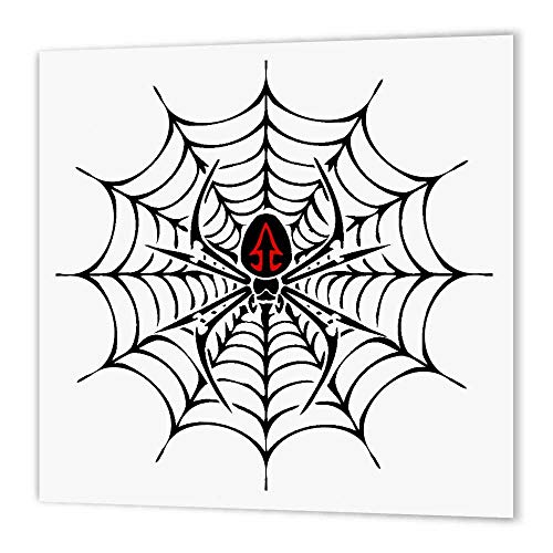 3dRose ht_58923_1 Black Widow Spider in a Web-Iron on Heat Transfer Paper for White Material, 8 by 8-Inch