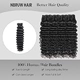 Human Hair Bundles 20 22 24 26 Inch Deep Wave Bundles Human Hair 12A 4 Bundles Human Hair 100% Unprocessed Virgin Deep Curly Human Hair Bundles Deals Real Human Hair Extensions Natural Black