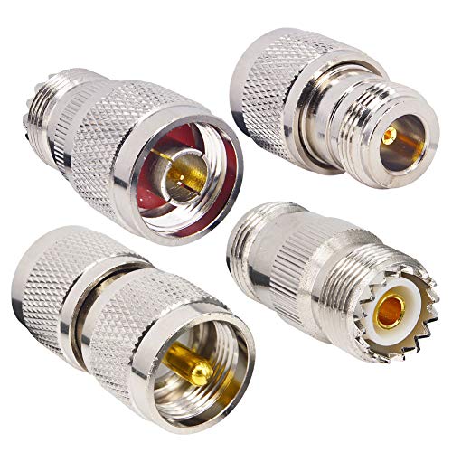 Onelinkmore RF Coaxial Adapter Connector Kit - N Male/Female to UHF PL-259 SO-239 M/F Straight for Extension Cable Antenna CCTV N to UHF Coax