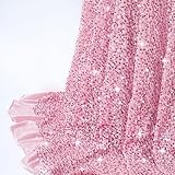 5 Yards Blush Pink Sequin Velvet Fabric Sparkle Glitter Fabric by The Yard Stretch Velvet Material for Sewing Costumes Dress Making Pillow Cover Hat Bridal Clothes Gowns