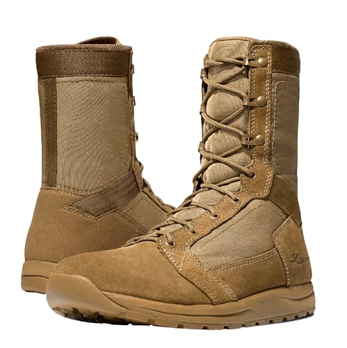 Danner Tachyon 8” Tactical Boots for Men - Ultralight Fast Drying Upper with Abrasion-Resistant Toe, Comfort Footbed, and Non Slip Traction Outsole, Coyote - 15 EE