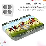 VAVINCI Horse Race Scratch Off Games, Kentucky Horse Derby Ice Breaker Cards for Horse Racing Lover Party, 50 Sets with Stickers