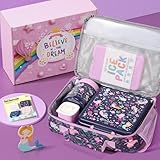 Fimibuke Kids Bento Snack Lunch Box with 4 Compartment, Insulated lunch Bag, Stainless Steel Vacuum Thermos Food Jar, Ice Pack, Utensils Set, Birthday Gift for Age 3-12 Back to School Toddler Girl Boy