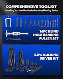 Orion Motor Tech 2 in 1 Blind Hole Bearing Puller & Bushing Press Kit, Complete Bearing & Bushing Service Kit with Bearing Race and Seal Puller, Bushing Driver Tools, Wheel Bearing Removal Tool Set