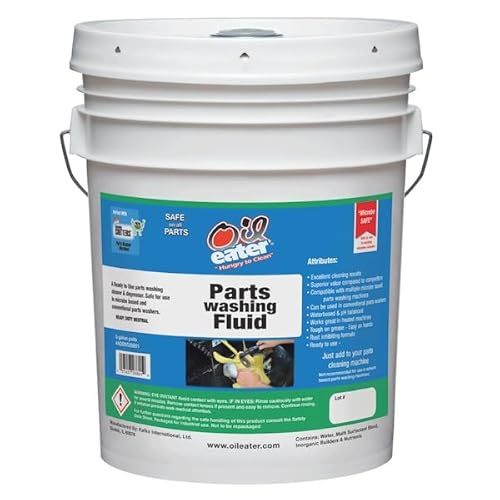 Oil Eater Parts Washer Fluid, Water-Based Heavy Duty pH Neutral, Smart Microbe Safe Parts Cleaner Systems, 5 Gallons
