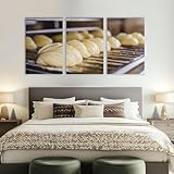 HGWAPONSATR Large Canvas Wall Art Oven ready proofed croissant dough Artwork for Walls 24x36 inches 3 pieces Home Decor Aesthetic Pictures for Home Living Room Bedroom Dining Room