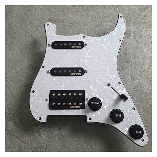 Prewired Pickups Set HSS White Pearl Pickguard for Stratocaster Loaded Humbucker