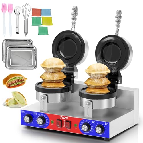 SICHI Ufo Burger Maker Machine - Commercial Ice Cream Burger Machine w/Adjustable Temperature and Timer, Electric Ufo Burger Press for Restaurant, Stainless Steel Burger Maker Machine for Home