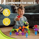 BUNMO Suction Bath Toys - Connect, Build, Create - No Mold Bath Toy - Hours of Fun & Creativity - Fine Motor Skills - Stimulating & Addictive Sensory Toy - Non-Mouthable Toy 3+ - Textured 44 Pack