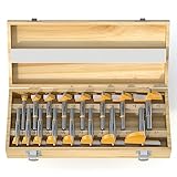 FivePears 16 Pcs Forstner Drill Bits Set, Carbide Tipped Wood Hole Saw Auger Opener, Hole Opener Hinge Hole Cutter for Woodworking, Plastic, Plywood Products