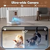 Automatic Cat Feeder with Camera,5G/2.4G WiFi Pet Feeder,2K HD Video and Night Vision,Easy APP Operation,Low Food and Food Clogging APP Tips,Water and Grain Large Capacity Feeder