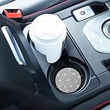 Amooca Car Cup Coaster Universal Non-Slip Cup Holders Bling Crystal Rhinestone Car Interior Accessories 4 Pack Black Whole Rhinestone