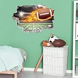 TOARTi 3D Rugby Wall Sticker Football Wall Decals for Boys Room Rugby Wall Art Decal for Boys Bedroom Sports Room Decoration Football Theme Stickers