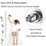 BOPai Suction Shower Head Holder, Relocatable Handheld Showerhead Holder, Chrome, Suitable for Installation On Smooth Surfaces