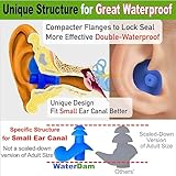 WaterDam A-Series Swimming Ear Plugs Ultra Comfy Great Waterproof Earplugs (Mixed Sizes, Size 2A+2: Kids Teens Medium Ear Women Small Ear Men (Green Blue))