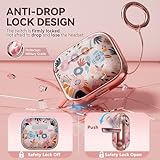 【with Safety Lock】 for AirPods 3rd Generation Case Cover 2021,Cute Pink Floral AirPod 3 Case for Women Girly with Cleaner Kit for AirPod Case 3rd Generation Case 2021- Pink Flower