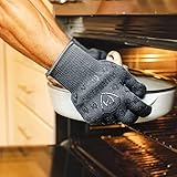 Grill Armor Oven Gloves 932°F Extreme Heat & Cut Resistant Oven Mitts with Fingers for BBQ, Cooking, Grilling, Baking – Accessory for Smoker, Cast Iron, Fire Pit, Camping, Fireplace and More