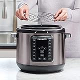 Crock-Pot 8-Quart Multi-Use XL Express Crock Programmable Slow Cooker and Pressure Cooker with Manual Pressure, Boil & Simmer, Black Stainless