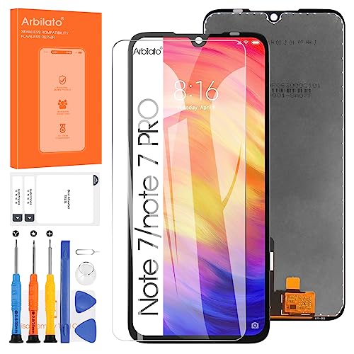 Screen for Xiaomi Redmi Note 7 Screen Replacement for Redmi Note 7 Pro LCD Screen M1901F7G,M1901F7S Touch Display Digitizer Assembly Repair Parts（Black）