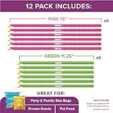 GripStic Bag Sealer - Reusable Chip Clips, Bag Clips. Patented. Airtight & Waterproof Seal on Food Storage Bags, Kids Snacks & More. Near Zero Waste. 12ct XLarge