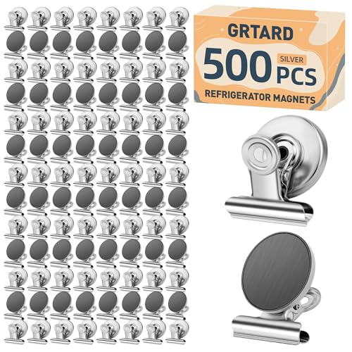 Grtard 500 Pack Magnetic Clips Heavy Duty, Magnet Clips for Fridge, Refrigerator Magnets with Clips, No-Scratch Strong Magnetic Clips for Refrigerator, Whiteboard, Cruise Cabins, Locker