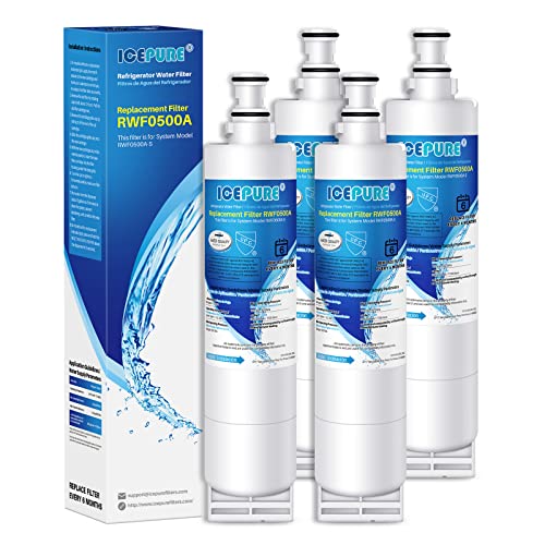 ICEPURE 4396508 Refrigerator Water Filter Compatible with Whirlpool 4396508, 4396510, edr5rxd1, filter 5, 4392857, NL240V, WFL400, 9010 filter, wf285, 4396547, RWF0500A 4 PACK