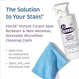 Folex 2 Instant Carpet Spot Removers (32 oz) & Reusable Microfiber Cleaning Cloths (15x15 in) - Household Stain Treater Kit