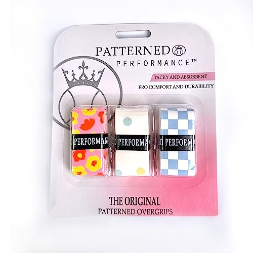 Patterned Performance Tennis Racket Grip Tape - Customizable and Tac Moisture Feel Tennis Grips - Anti Slip Tennis Overgrip for Pickleball Racket (Pattern)