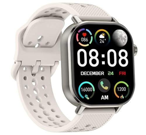 Smart Watch Answer/Make Call, GPS Smartwatch for Men Women, 2.06"HD AMOLED Display Compass, 5ATM Water-Resistance, Heart Rate/Sleep Monitor/Stress,110+ Sport Mode, Running Watch for Android/iOS White