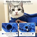 Amkune [Cozy Travel] Cat Carrier Pouch, Soft Sided Cat Sling Bag for Small Medium Cats, Carrying Sack, Restraint Bag for Nail Trimming, Vet Visits, Giving Meds, Dental Care, Car Travel - Klein Blue