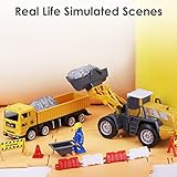 iPlay, iLearn Construction Site Vehicles Toy Set, Kids Engineering Playset, Tractor, Digger, Crane, Dump Trucks, Excavator, Cement, Steamroller, Birthday Gift for 3 4 5 Year Old Toddlers Boys Children