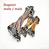 DNNAM 10PCS 2.54MM Pitch Dupont Line Female/Male 2P 3 4 5 6 7 8 9 10 Pin Dupont Cable Connector Jumper Cable Wire 10cm/20cm/30cm (Color: 30cm, Connector Type: Male to Female, Pins: 2P)