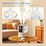 LEVOIT Humidifiers for Bedroom Home, Smart Warm and Cool Mist Air Humidifier for Large Room, Auto Customized Humidity, Fast Symptom Relief, Easy Top Fill, Essential Oil, Quiet, OasisMist4.5L, White