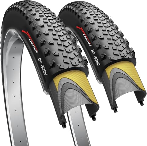 Fincci Pair 700 x 40c Gravel Bike Tires – Foldable 42-622 ETRTO, 1mm Antipuncture Protection, 60 TPI for Gravel, MTB, Hybrid, and Electric Bikes – Set of 2