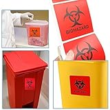 Biohazard Danger Safety Warning Label - 4"x 4" Waterproof Self Adhesive Decal Sign Sticker, High TEMP Resistance, Long Lasting 250 Pcs/Roll)