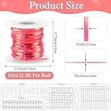 Wesnoy Lanyard String Kit 48 Rolls Gimp String Plastic Lanyard String for Bracelets Keychain DIY Crafts with 30 Key Chain Rings, 30 Snap Clips, 30 Open Rings, 30 Lobster Clips Gimp Bracelet Making Kit