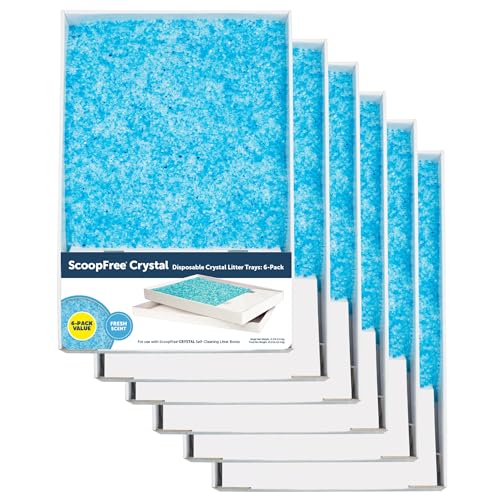 ScoopFree by PetSafe Premium Blue Disposable Crystal Cat Litter Tray, Pack of 6