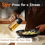 TrendPlain 16oz/470ml Olive Oil Sprayer for Cooking - 2 in 1 Olive Oil Dispenser for Kitchen Gadgets, Air Fryer, Salad, and BBQ - Black