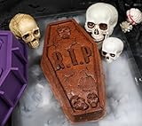 Webake Silicone Coffin Cake Pan, 12 Inch Large Tombstone Shaped Cake Mold for Baking Halloween Themed Party