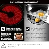 Lazy K Induction Cooktop Mat - Silicone Fiberglass Scratch Protector - for Magnetic Stove - Non Slip Pads to Prevent Pots from Sliding During Cooking_ Black (7.8inches)