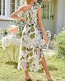 GRACE KARIN Womens Summer One Shoulder Sleeveless Dresses Floral Flowy Ruffle High Low Wedding Guest Maxi Sundresses