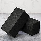 10 Pieces Commercial Grade Grill Cleaning Brick Bulk Heavy Duty Pumice Stone Brick Cleaning Grill Stone Reusable for Home Restaurant Griddles, Flat Top and BBQ Grates Outdoor Cleans(Black)