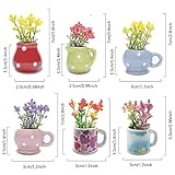 Cute Plant Fridge Magnets Funny Mini Plant Magnets for Fridge, Simulation Ceramic Flower Vase 3D Refrigerator Magnet Set 6 Pack,Decoration for Kitchen,House,Office,Whiteboard