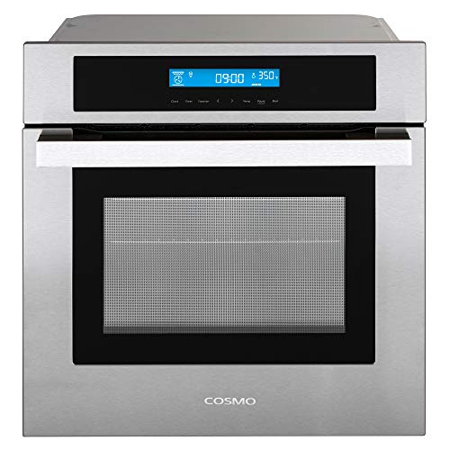 COSMO COS-C106SIX-PT 24 in. Lumin Collection 2.5 cu. ft. Electric Wall Oven, 8 Functions and True European Convection in Stainless Steel